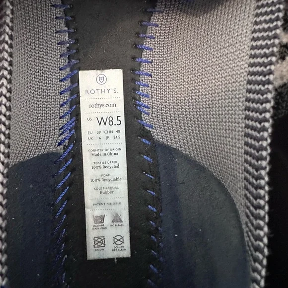 Rothy's Gray Pointed Flats sz 8.5 - Picture 5 of 6